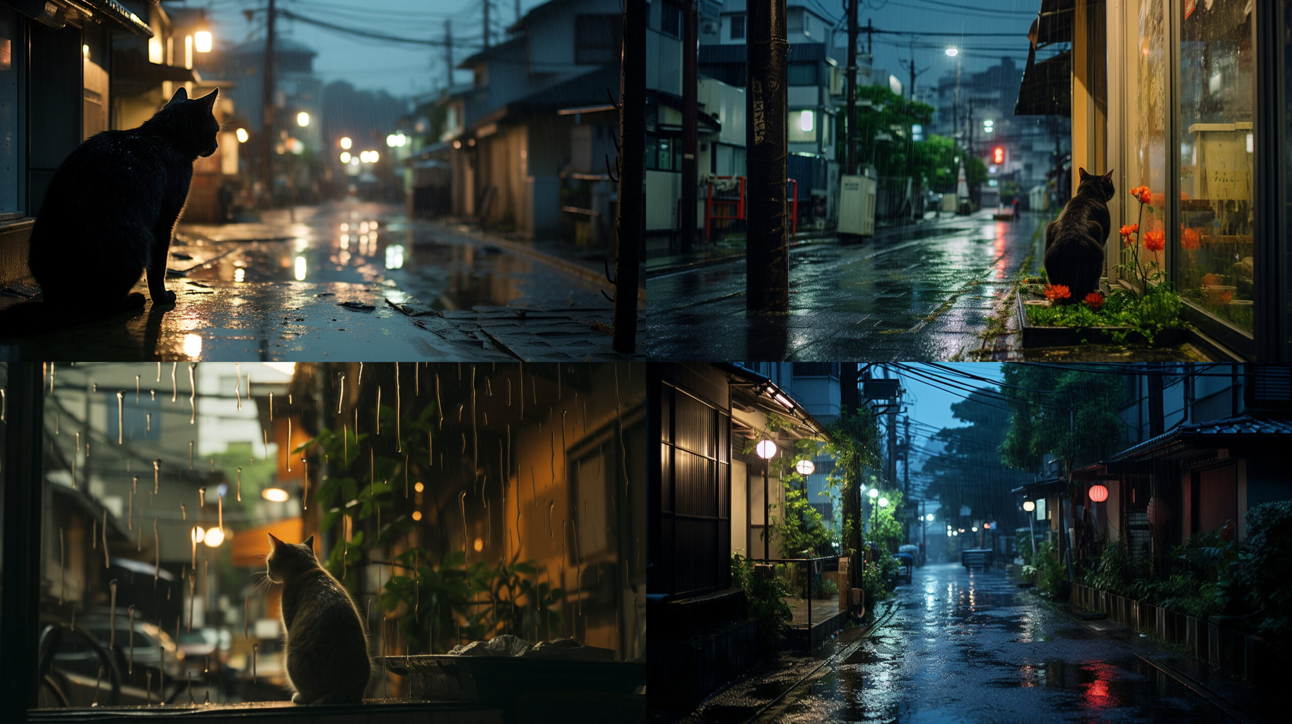 ゲリラ豪雨、日本、ジョギング 写真 都築響一 風